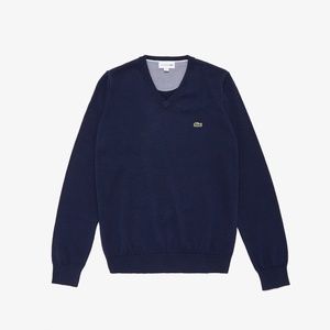 Lacoste Navy V-Neck Sweater